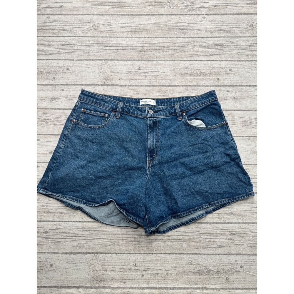 Abercrombie & Fitch Dad Shorts Women's 34 Blue Denim High Rise Curve Love Summer